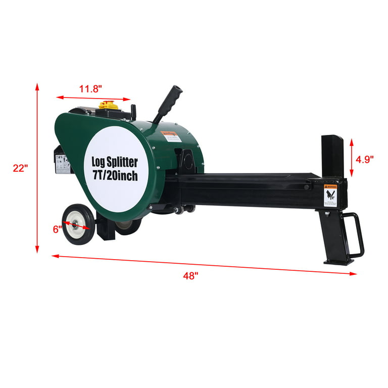 Electric Log Splitter, 7 Ton Horizontal 2HP Wood Splitter with Stand,  Kinetic Motor and Transport Wheels, Portable Splitter for Firewood Forestry  