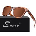thumbnail image 2 of Sunier Vintage Polarized Sunglasses Stylish  Tortoise Frame for Young Women and Men, 2 of 6
