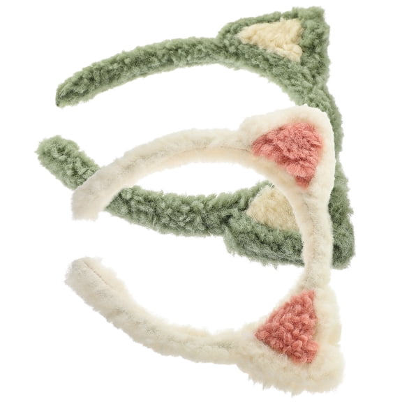 ELAYARD Comfortable Cat Ear Headband Assorted Color for Daily Wear Spa 2Pcs