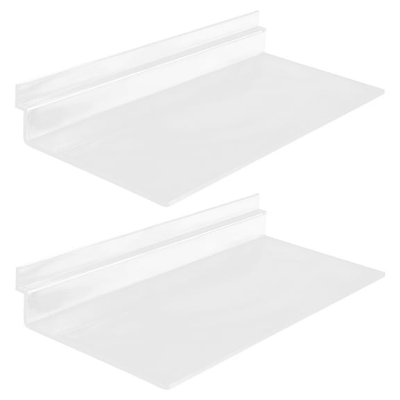 2pcs Slatwall Shelves Hanging Slatwall Accessories Clear Wall Shelves Shoe Shelves