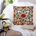 thumbnail image 3 of 20x20 Pillow Covers Set of 2, Burnt Orange Green Throw Pillow Covers Decorative Couch Cushion Case, Vintage Abstract Flowers Microfiber Square Pillowcases for Bedroom Car Living Room, 3 of 7
