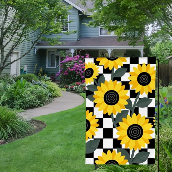 Spring Summer Garden Flag Double Sided Rustic Sunflower Welcome Yard House Outside Outdoor Decoration,12*18 inch