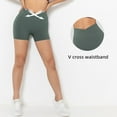 thumbnail image 2 of GHSDFBB Workout Shorts Women Spandex High Crossover Waist Gym Athletic Yoga Running with Pockets, 2 of 7