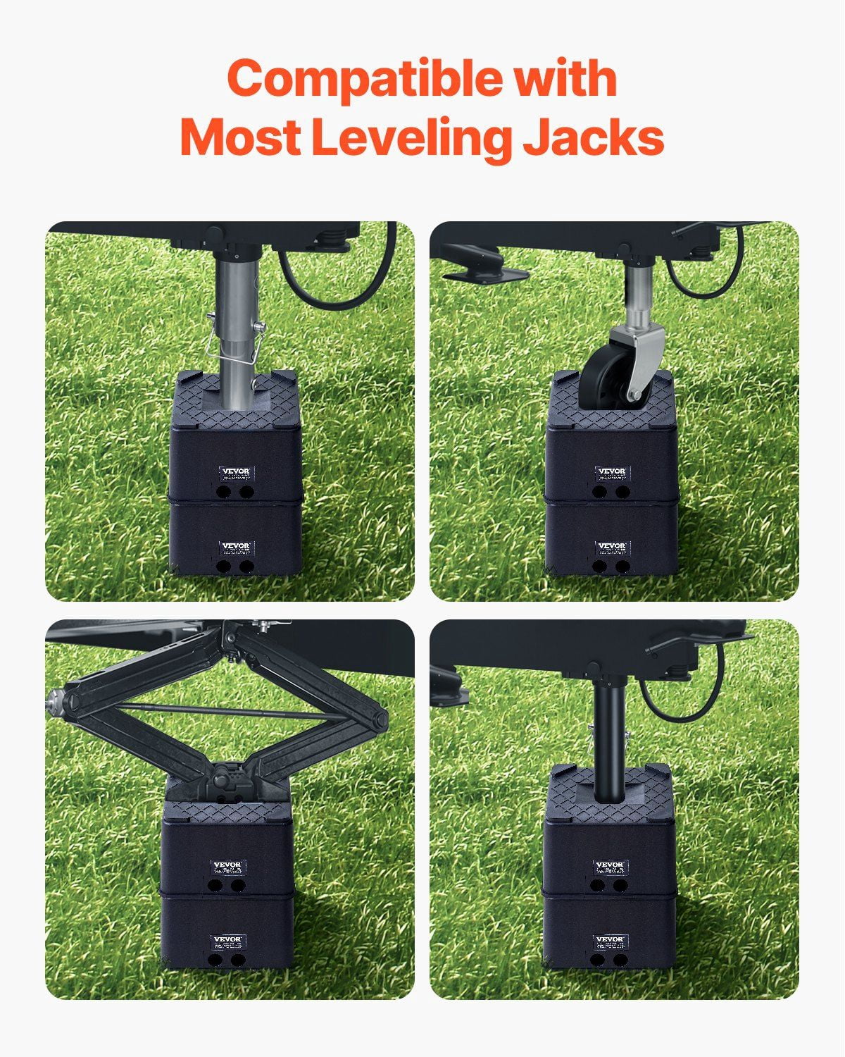 Heavy Duty 6 Inch RV Leveling Blocks 6000 lbs Capacity Trailer Jack Stands for Travel Trailers 5th Wheels Motorhomes 2 Pack