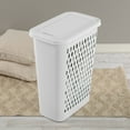 thumbnail image 4 of Sterilite Slim Laundry Hamper, Plastic, Lift-top Lid and Integrated Handles, White, 4 Count, 4 of 11