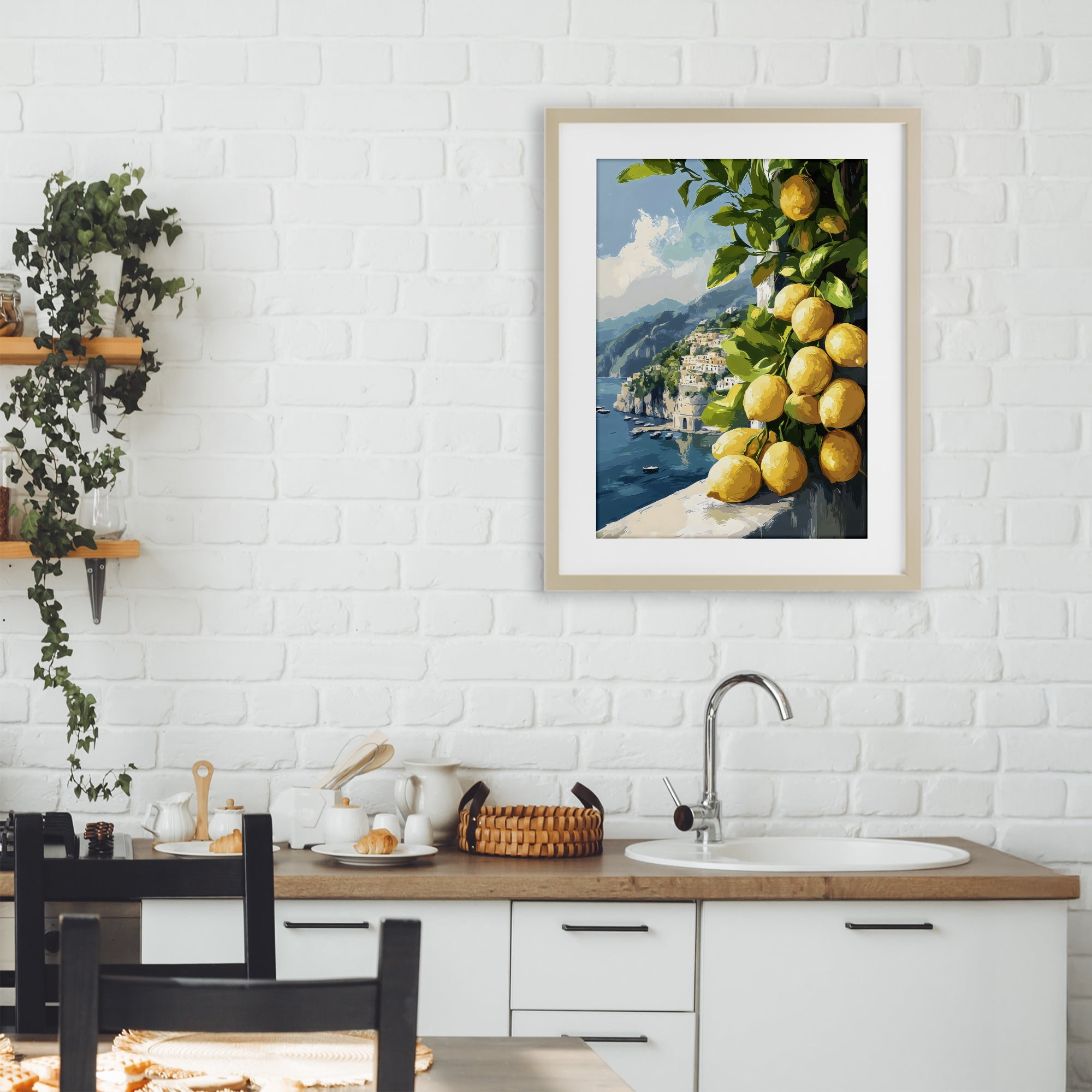 Stupell Industries Lemon Terrace Amalfi View Birch Framed Print Under Glass, design by Creative Studio
