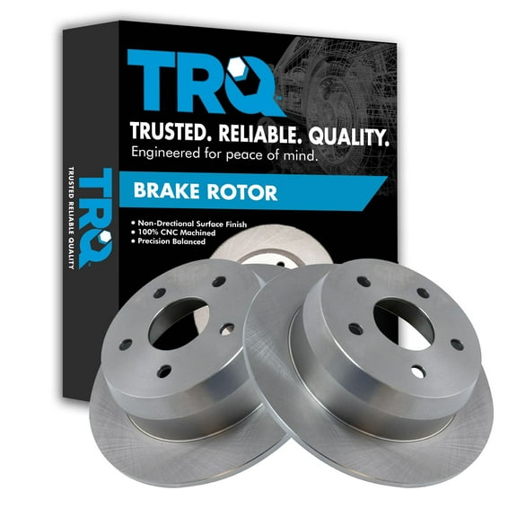 TRQ Rear Brake Rotors Set Solid Fits Select 1999-2004 Jeep Grand Cherokee