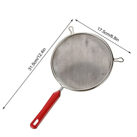 

Stainless Steel Mesh Strainer 6.8 Inch Diameter Skimmer with Comfortable Non Slip Handles for Kitchen Utensil Food Strainers