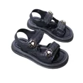 thumbnail image 5 of Sandalias informales simples de verano para niñas, decoraciones florales, zapatos de playa con punta abierta, zapatillas, calzado plano versátil, calzado para niños, 5 of 5