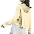 thumbnail image 3 of Women's Ice Silk UV Sun Protection Hoodie Jacket With Zipper Thin Breathable Loose Fit Cycling Sun Clothing With Detachable Hood Lightweight Long Sleeve Sunshirt Windproof Skin Friendly Coat, 3 of 3