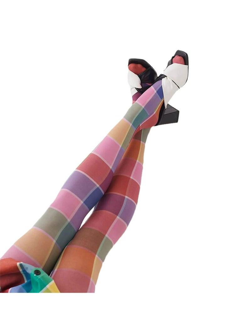 Women's Vintage 90s Printed Funky Tights,Tie Dye Mesh