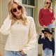 thumbnail image 2 of 2023 otoño e invierno nuevo suéter europeo y americano diseño de mujer suéter de cuello redondo suelto suéter, 2 of 3