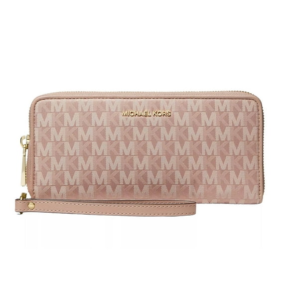 Michael Kors Large Logo Jacquard Continental Wallet, Fawn