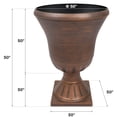 thumbnail image 7 of WORTH 22 inch Urn Planter,Dark Golden Front Door Planters Outdoor Set of 2, Plastic Round Planter, Classic Pedestal Decorative Plant Pots Large Plant Pot Tree Pot, 7 of 7
