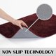 thumbnail image 3 of Huoguo Bathroom Rug Non Slip Bath Mat For Bathroom (16 X 24, Red) Water Absorbent Soft Microfiber Shaggy Bathroom Mat Machine Washable Bath Rug For Ba, 3 of 5