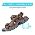 thumbnail image 4 of CAMEL CROWN Mens Leather Hiking Sandals Outdoor Beach Sports Male Water Sandals Fisherman Open Toe Shoes Adjustable Straps Athletic Sandals, 4 of 9