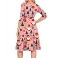 thumbnail image 4 of Women's Cocktail Dresses 3/4 Sleeve Vintage Wedding Guest Christmas Dress for Holiday Parties and Special Events,Pink,2XL, 4 of 5