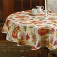 thumbnail image 2 of European Fall Harvest Pumpkins and Autumn Leaves Printed Tablecloth - 60" Round, 2 of 6