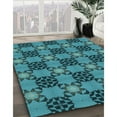 thumbnail image 2 of Ahgly Company Indoor Round Patterned Dark Turquoise Green Area Rugs, 6' Round, 2 of 6