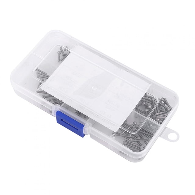 Juego de 180 tornillos de cabeza hueca hexagonal M2 negros de acero inoxidable 304 de 4 a 16 mm