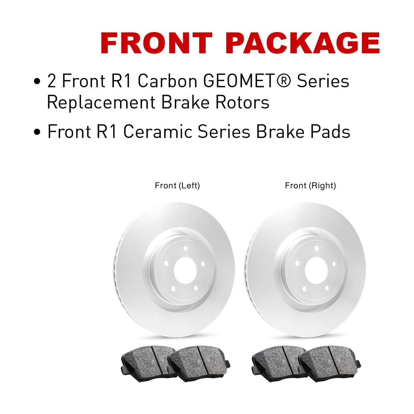 R1 Concepts Rear Brakes and Rotors Kit |Rear Brake Pads| Brake Rotors and Pads| Ceramic Brake Pads and Rotors WDWN1-48031