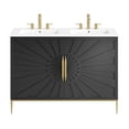 thumbnail image 6 of Modway Awaken 48" Solid Wood and MDF Double Sink Bathroom Vanity in White/Black, 6 of 7