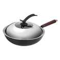 thumbnail image 3 of DOLITY Nonstick Wok Pan Cookware Skillet Cooking Wok with Lids Non Coating Stir Fry Pan 32cm Flat, 3 of 9