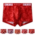 thumbnail image 2 of Mens Red Boxer Briefs Underwears Cotton Breathable Oversized Underpants Shorts, 2 of 8