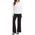 thumbnail image 1 of Camisa de trabajo casual INSPIRE CHIC para mujer, blusa de cuello drapeado, tendencia de otoño, XS, blanca, 1 of 6