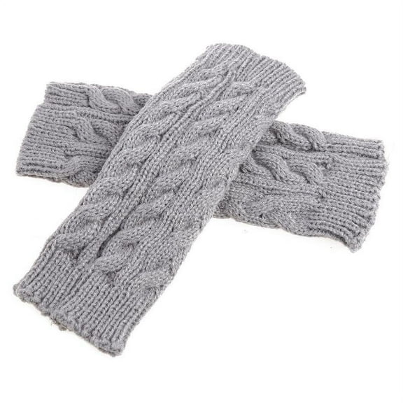 YUUZONE Half Finger Gloves for Typing Winter Knitted Gloves with Thumb Holes Women Half Finger Mittens Stretchy Warm Gloves