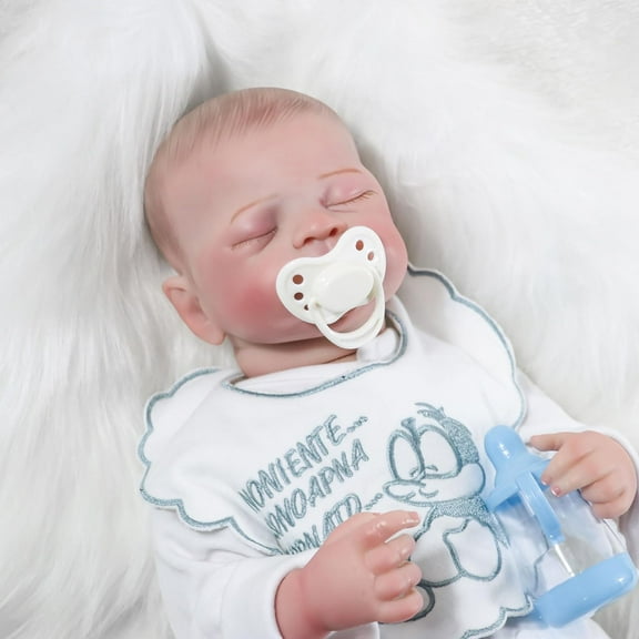 JRLCGYP Realistic Reborn Baby Dolls Girl - 18 inch Lifelike Newborn Boy Dolls Soft Weighted Body, Real Life Sleeping Dolls Gift Set for Kids 3