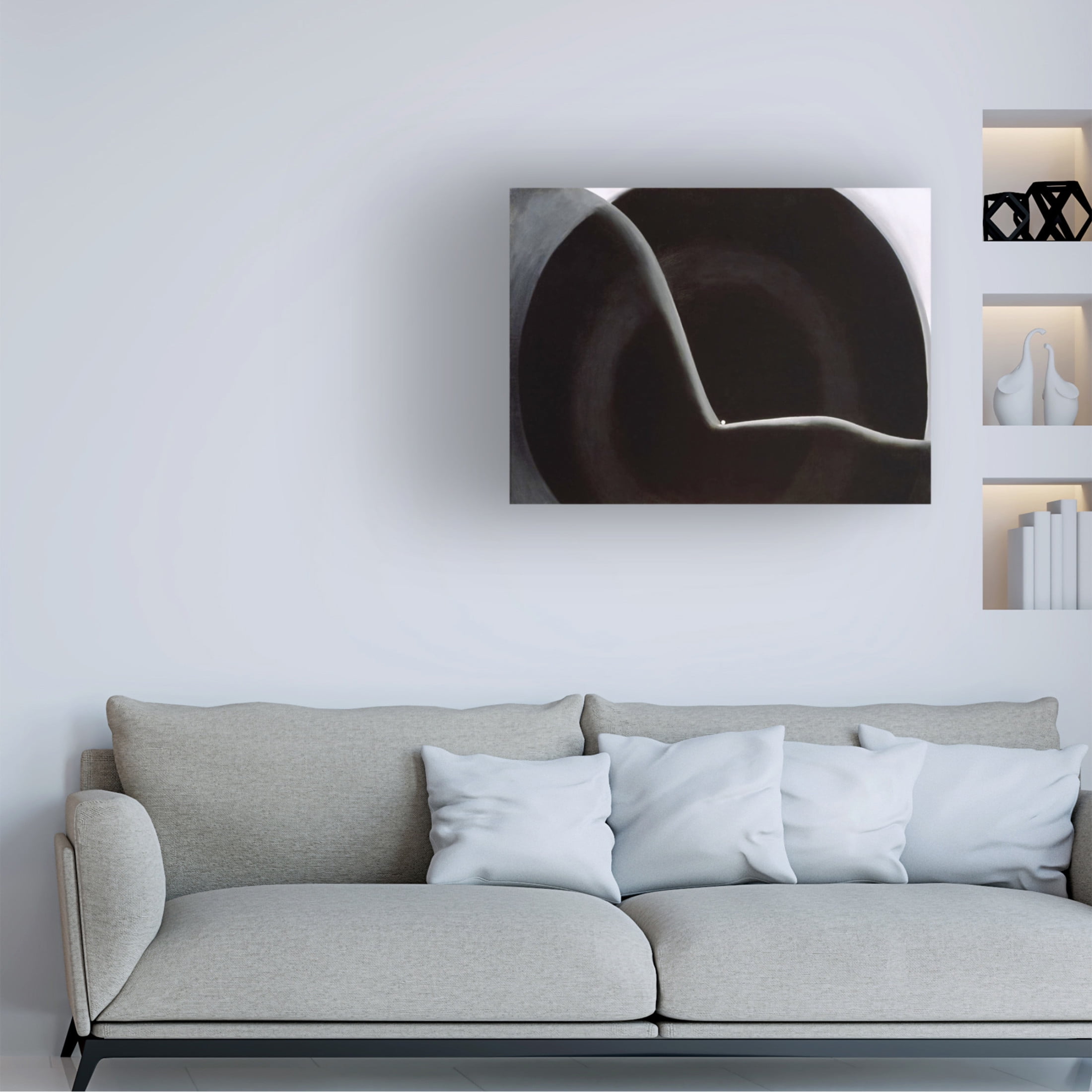 Canvas Wall Art - Vintage Apple Collection 'Okeefe Black Abstraction' Wall Art for Living Room, Bedroom, or Office Décor by Trademark Fine Art - 24 x 18 Inches