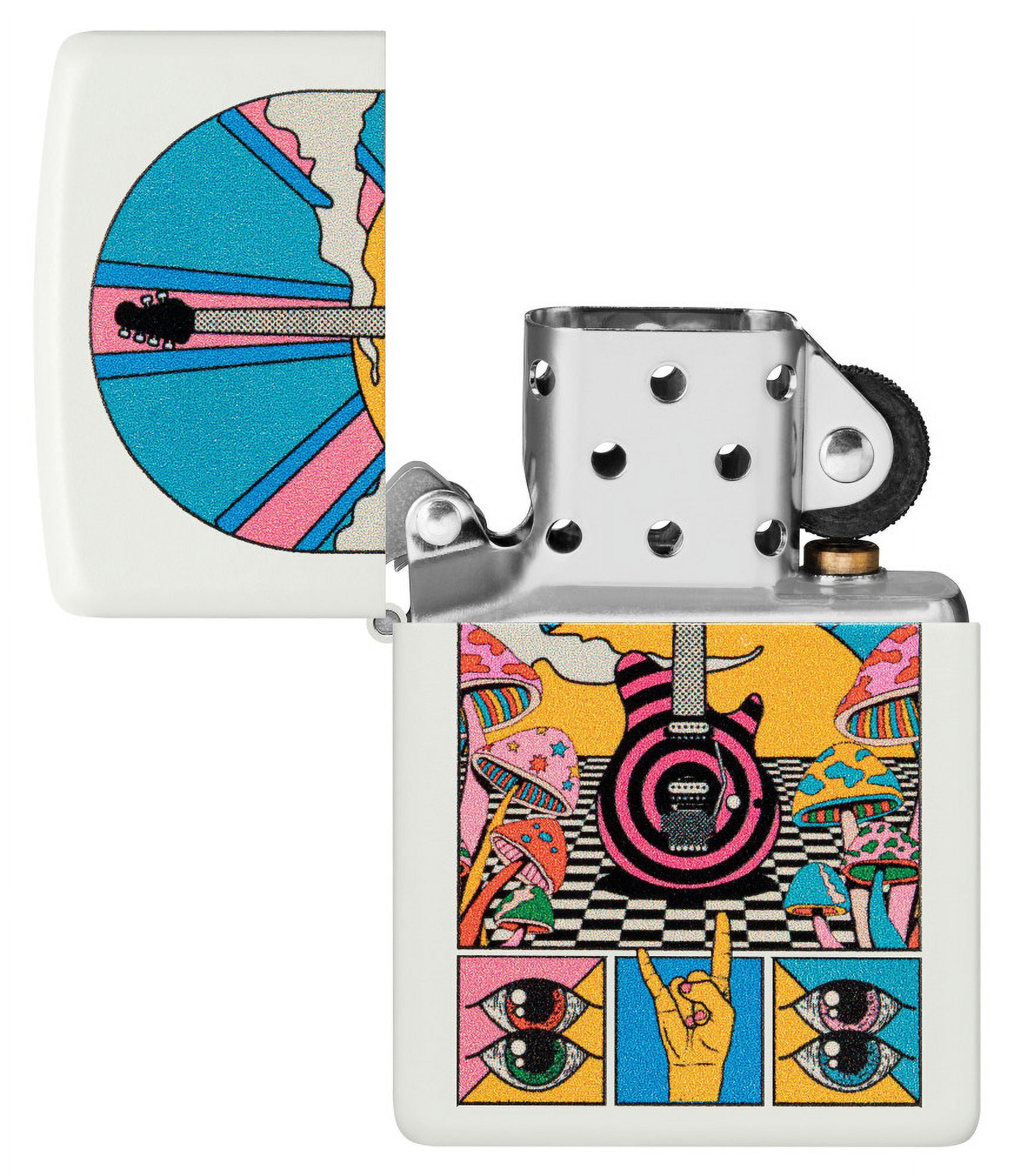 Zippo Retro Music Design White Matte Pocket Lighter