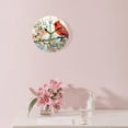 thumbnail image 3 of 14 Inch Wall Clock Battery Operated Silent Clock Decorative for Office, Kitchen, Outdoor, Living Room，Bird Green Leaves Butterflies Pink Flowers Image, 3 of 4