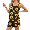 thumbnail image 5 of BOMYJESK Summer Sets Tank Square Neck Sleeveless Matching Floral Print Lounge Short Sets Trendy Plus Size High Waisted Sweatsuit with Pocket Spring Black M, 5 of 8