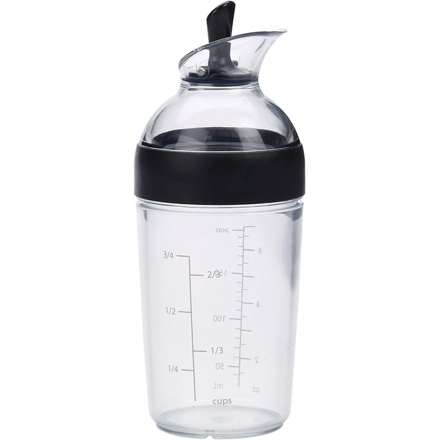Coctelera compacta para aderezo - Coctelera para aderezo para ensalada - Botella transparente - Negro