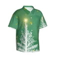 thumbnail image 2 of Uemuo Christmas Green Printed Regular Fit Short Sleeve Casual Hawaiian Shirt for Men,Aloha shirt,Tropical shirt,Floral print shirt,Vacation Beach shirt-X-Large, 2 of 9