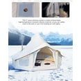 thumbnail image 3 of 2024 New Canvas Bell Tent, 4 Seasons Yurt Tent with 2 Stove Jack, 4 Mesh Zippers Windows, Breathable Waterproof Tent Suitable for 4-12 People, Family Camping Outdoor Party, 3 of 6