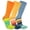 Striped MulticolorD-3pairs, variant on OpetHome 6 Pairs Colorful Striped Crew Five Toe Socks, Unisex Cotton Split Toe Athletic Socks for Daily Wear Cycling Running Medium