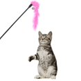 thumbnail image 3 of Pet Teaser Feathers Bell Stick Cats Catcher Juguetes interactivos de varita (rosa) Tmvgtek Oficina Multiescena Multifunción, 3 of 6