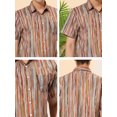 thumbnail image 6 of Lars Amadeus Men's Short Sleeve Button Down Stripes Color Block Printed Shirts, 6 of 6