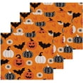thumbnail image 2 of Halloween Pattern with Bats Pumpkins Washcloth 12x12in Set, 4 Pack Absorbent Cotton Towel Square Kitchen Dishes Towels, Soft Cleaning Face Hand Towel Fast Drying, 2 of 7