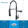 thumbnail image 2 of Black Single Handle Kitchen Sink Faucet Single Hole Stainless SteelMixer Tap, 2 of 6