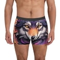 thumbnail image 1 of Balery Colorful Wolf Head A Calzoncillos bóxer para hombre, ropa interior de algodón suave y transpirable con cinturilla de nailon-X-Large, 1 of 5