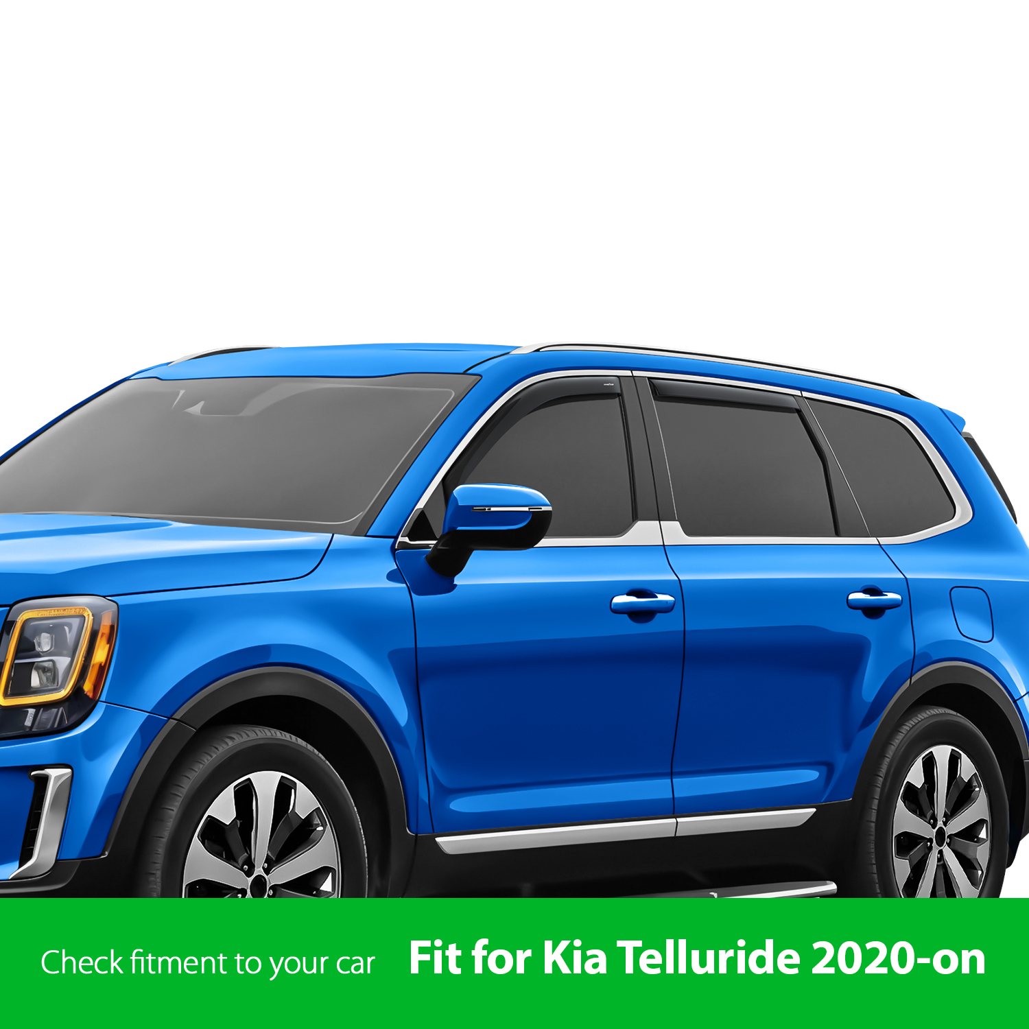 Goodyear Shatterproof in-Channel Window Deflectors for Kia Telluride 2020-2026, Rain Guards, Window Visors for Cars, Vent Deflector, Car Accessories, 4 pcs - GY008451