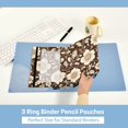 thumbnail image 3 of FORMRS 2 Pack Pencil Pouch for 3 Ring Binder with Clear Window Zipper Case, Brown Floral, 3 of 6