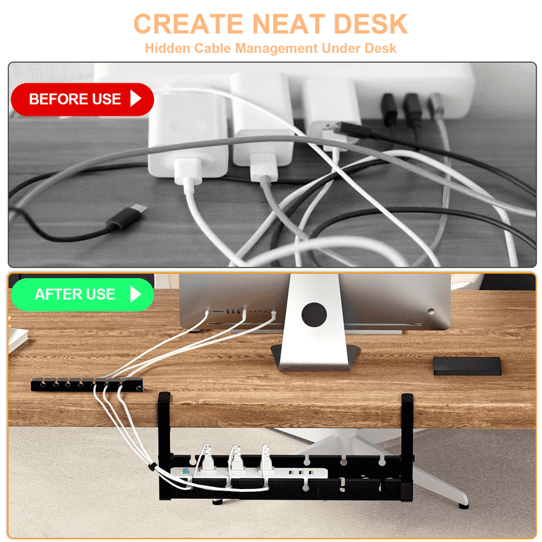 Cable Management Under Desk – Desk Cable Management with Adhesive