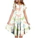 thumbnail image 2 of Odeerbi 6-15 Años Niñas Vestido de Pascua de Línea A Manga de Ruffle Conejo Estampado Floral Vestido En Capas Vestido de Fiesta de Vacaciones de Verano, 2 of 5