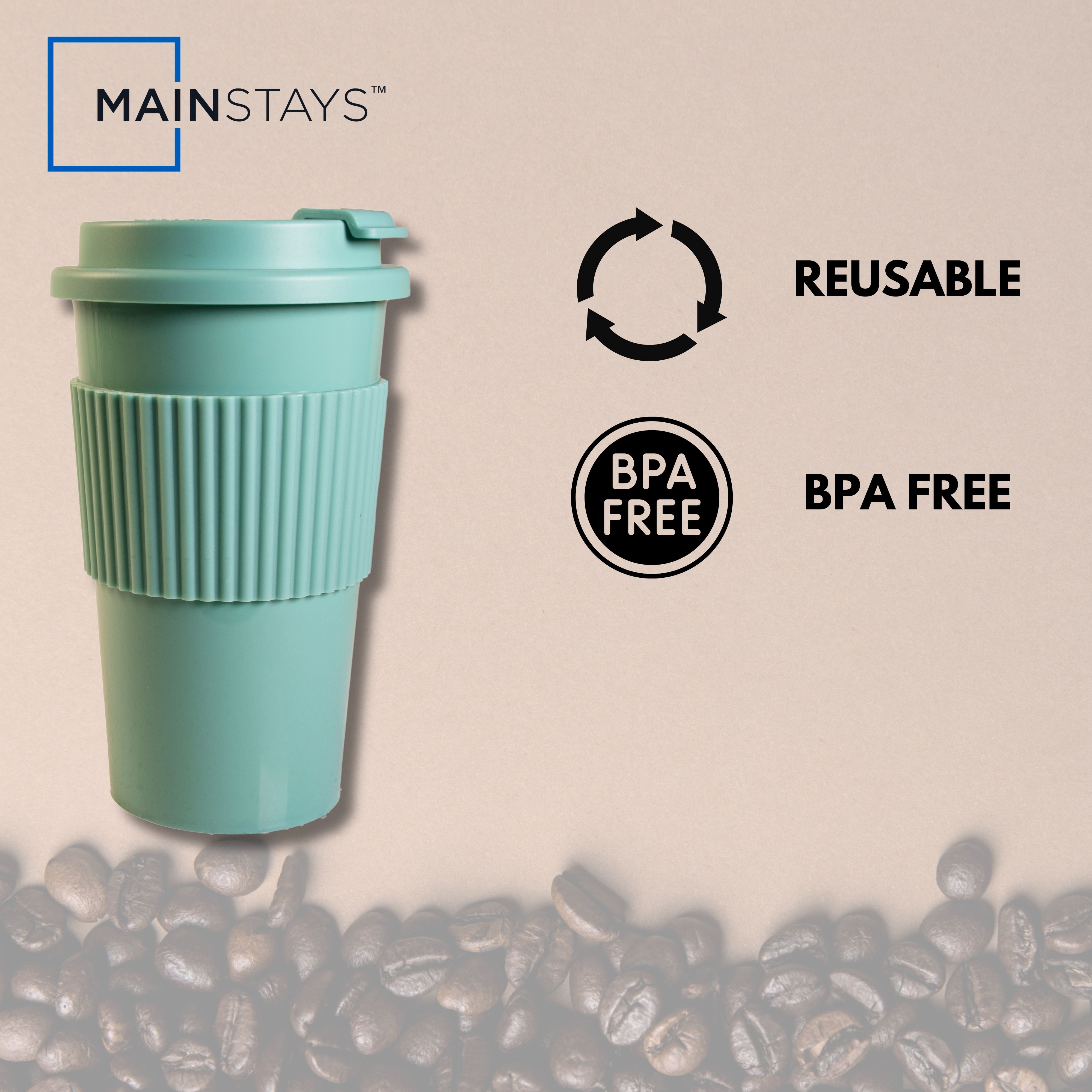 (11 pack) Mainstays 18oz Plastic To Go Coffee Tumbler, Blue Perfect for Your On-The-Go Beverages