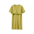 thumbnail image 5 of Sakmal 100% Cotton Womens Nightgown Soft Comfy Sleepshirt Plain Short Sleeve Green Nightgowns, 5 of 6